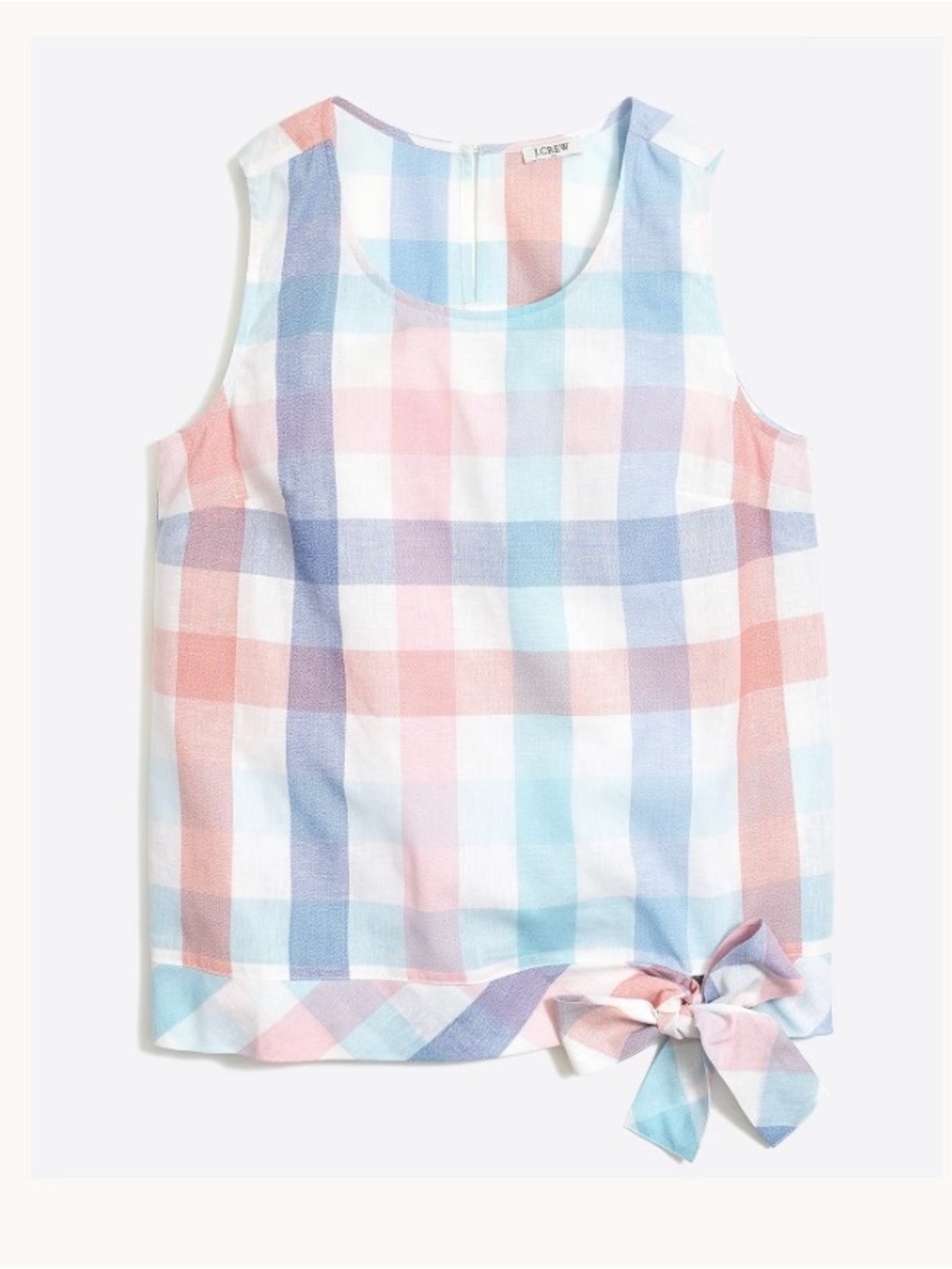 J. Crew 2 Gingham Side Tie Sleeveless Top